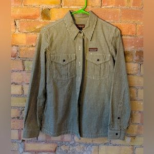 Pinstriped canvas button down patagonia coat